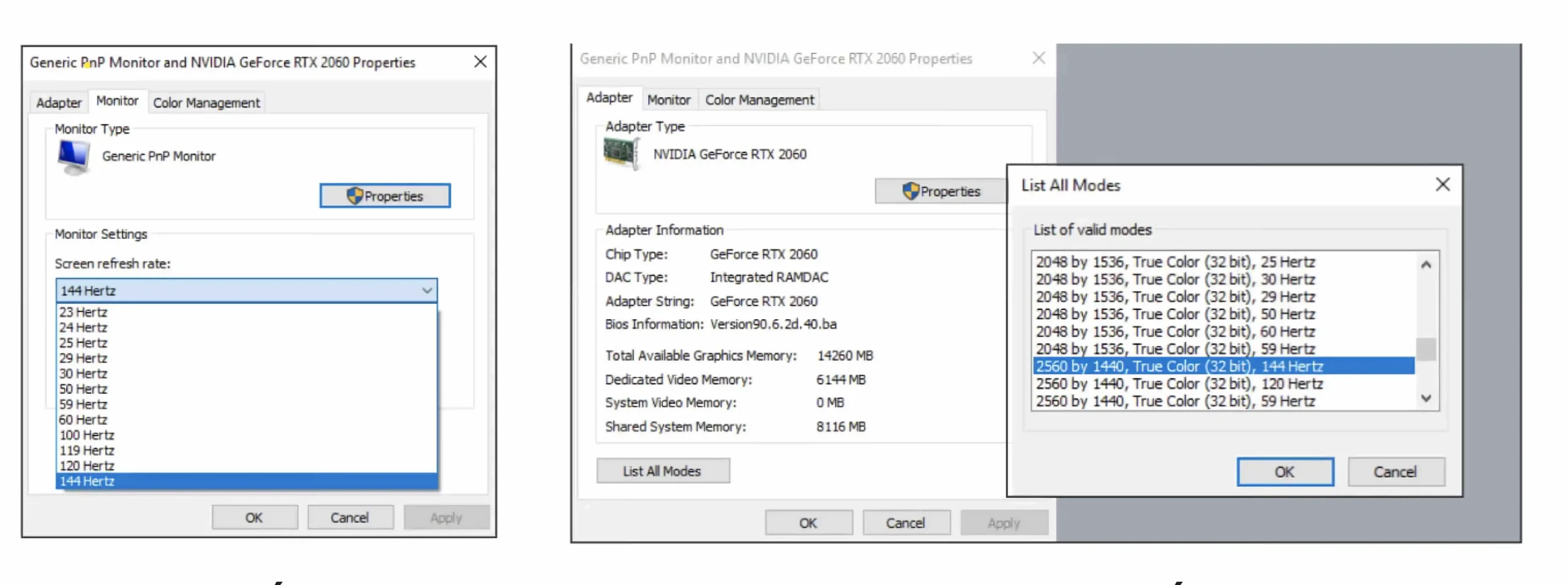 change 144hz